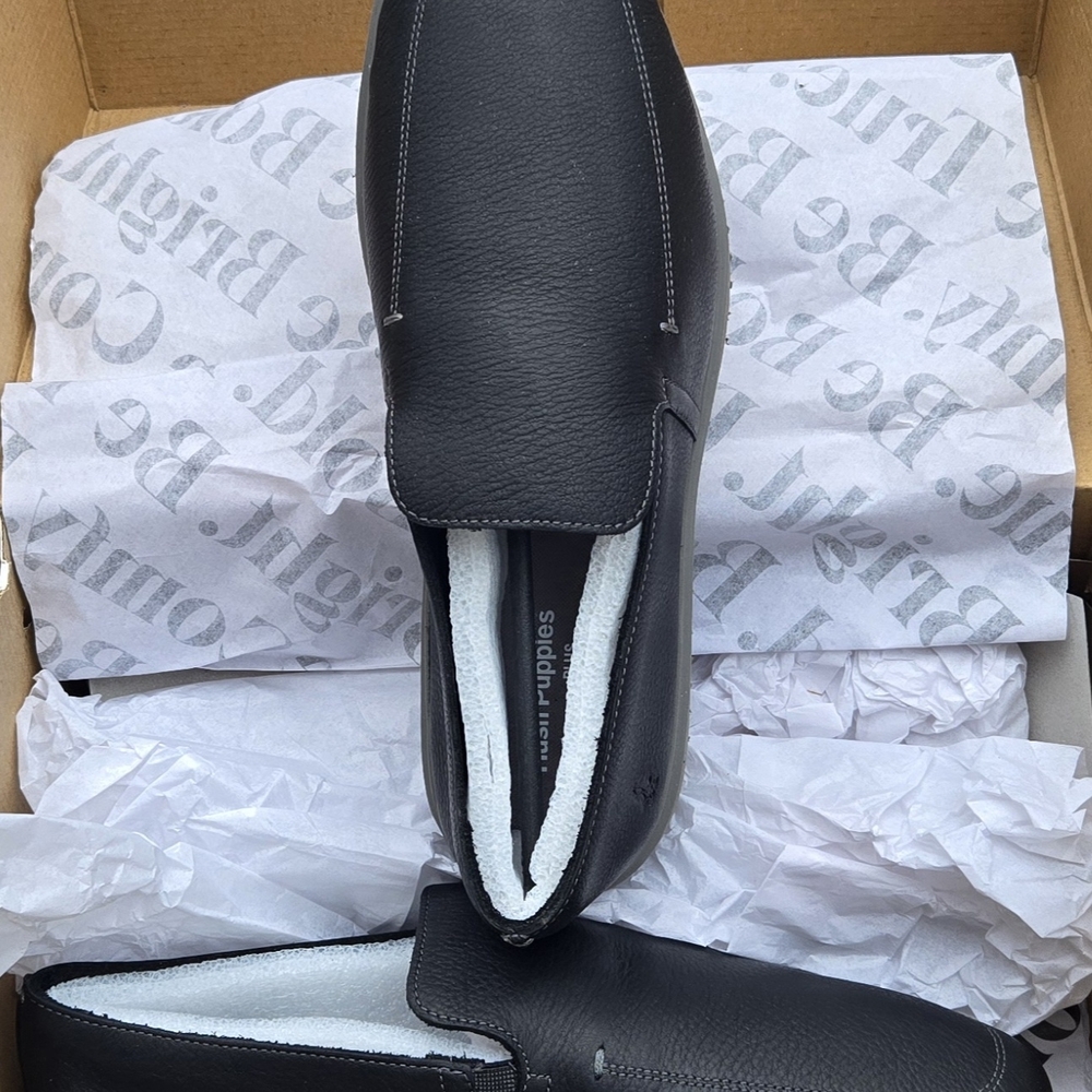 Hush Puppies Black Leather Loafers